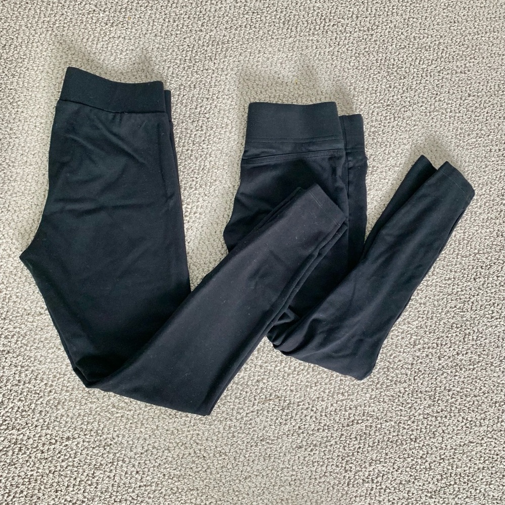 2 LOFT & Lou/Grey Pointe Thick Black Leggings